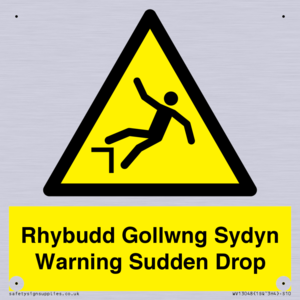 Rhybudd Gollwng Sydyn Warning Sudden Drop